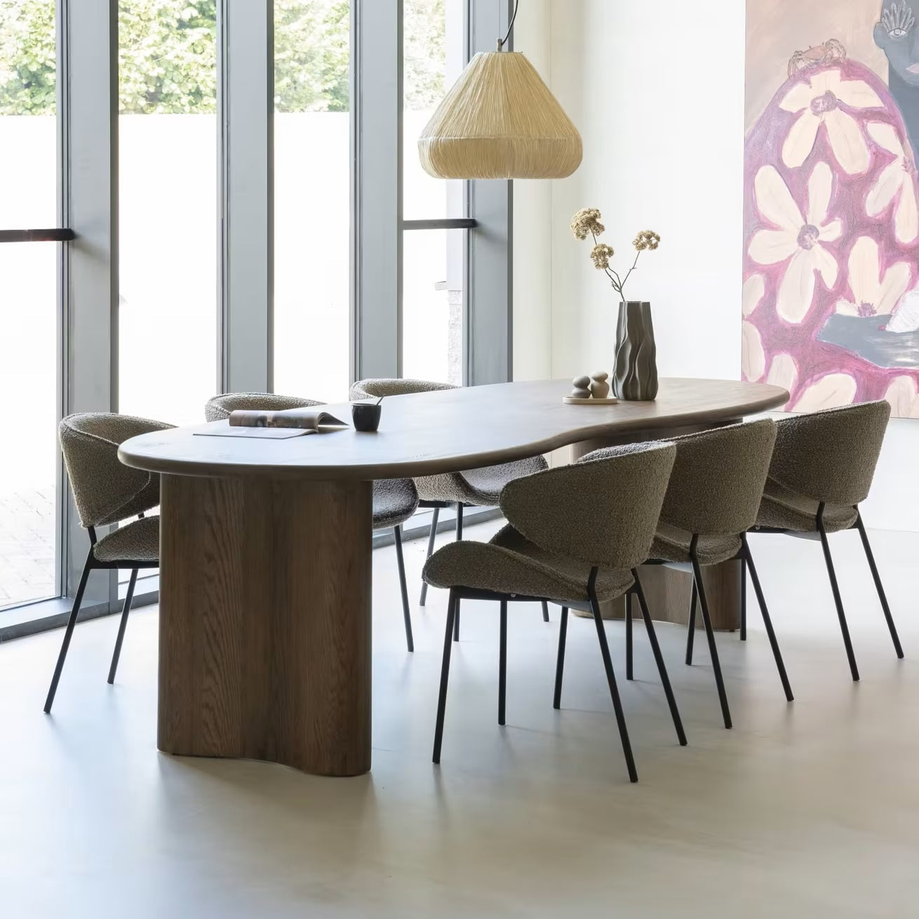 "Josh" - Eettafel van organisch hout 250cm